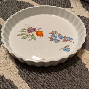 Vintage Floral BIA Ceramic Tart Or Pie Dish With Fun Designs No Chips